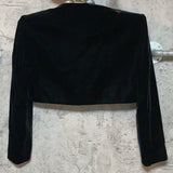black bolero cropped jacket velour