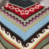 hoodie poncho cape coat colorful knit fringe