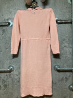wool knit long dress pink pajama