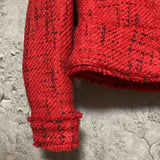 tweed jacket wool red gold