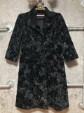 three-quarter length sleeves brushed long coat black