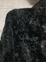 three-quarter length sleeves brushed long coat black