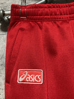 asics track pants sweatpants red white