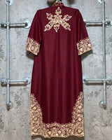embroidered ethnic dress burgundy gold