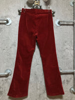 corduroy fit flare pants bell bottom burgundy red