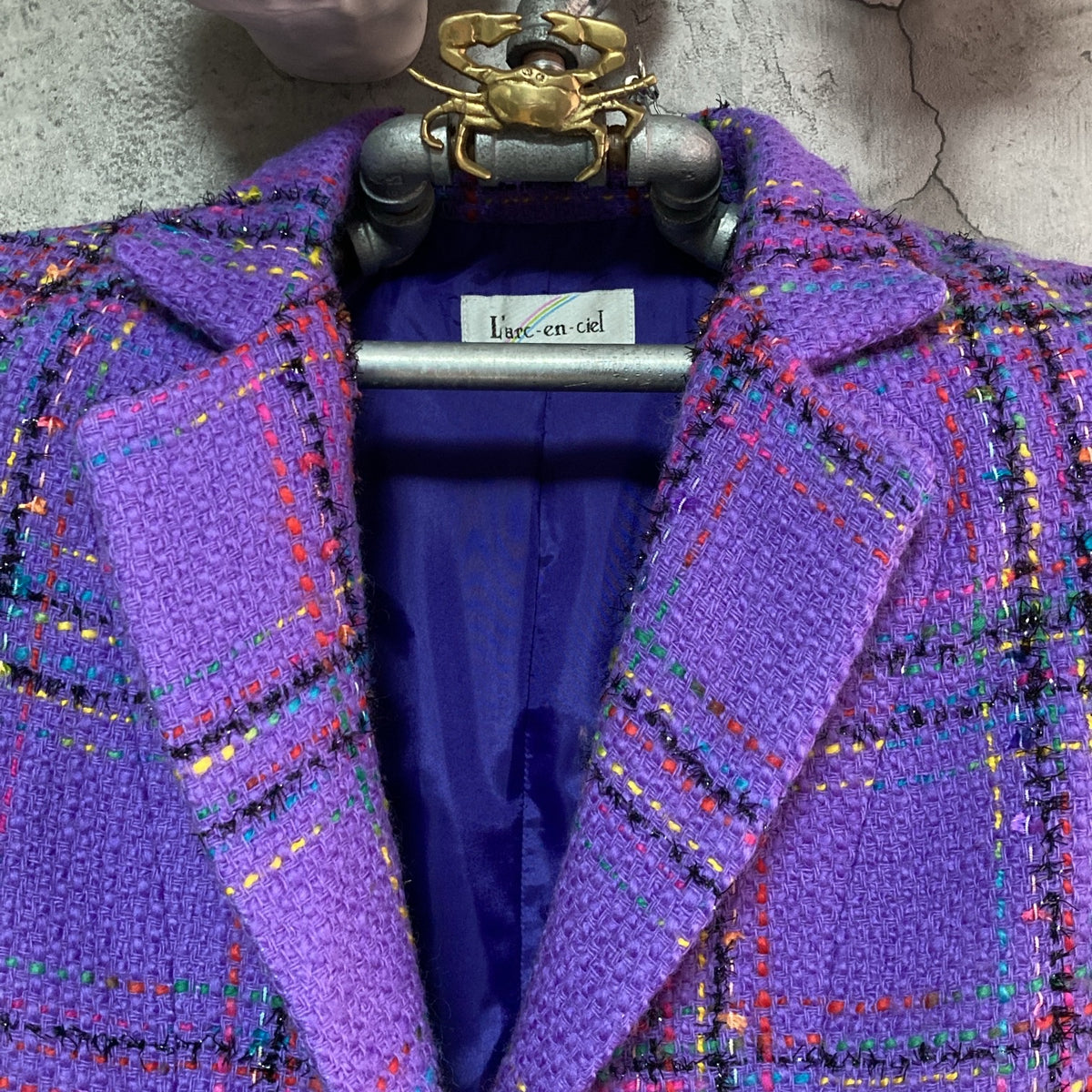 Colorful tweed outlet jacket