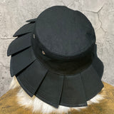 casselini  black pleated bucket hat