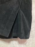 suede-like jacket x skirt suit two piece set black