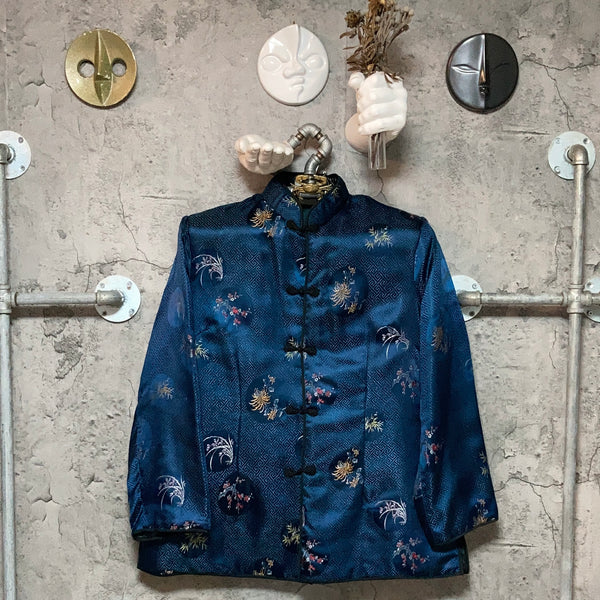 chinese embroidery jacket blue navy