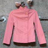 pink high-necked jacket