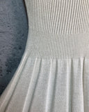 glitter turtleneck sleeveless knit dress white