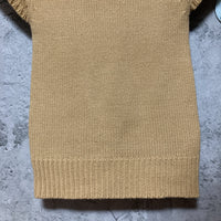 rabbit fur turtleneck short sleeve sweater knit beige