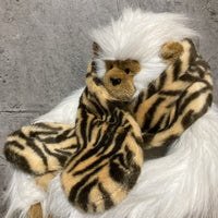 tiger pattern tippet scarf animal fake fur