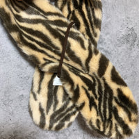 tiger pattern tippet scarf animal fake fur