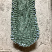 crochet knit scarf stitch edging smoky blue green
