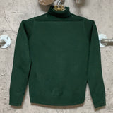 turtleneck knit top deep green