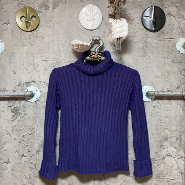turtleneck knit top sweater purple ameri