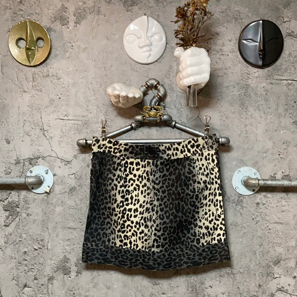 leopard gray skirt