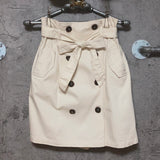 trench style skirt white