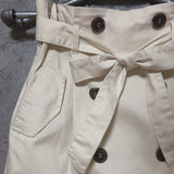 trench style skirt white