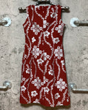 red x silver hibiscus dress ozoc