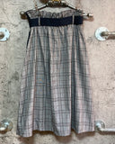 trench style plaid skirt navy gray