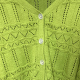 yellow green knit cardigan