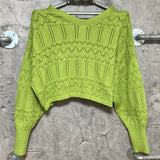 yellow green knit cardigan
