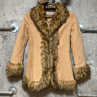 fake fur coat brown
