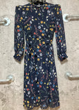 navy floral chiffon dress