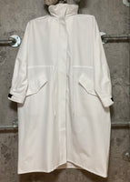 Uiscel water-repellent long coat stand collar white