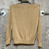 paper blended V neck knit pullover gold ICB