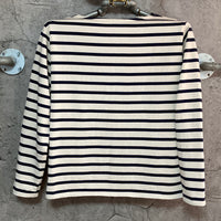 simple navy striped tops child woman