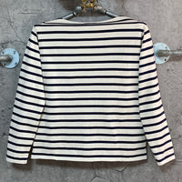 simple navy striped tops child woman