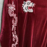 tiger & dragon embroidered tops