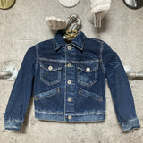 cropped denim jacket RNA jeans three-quarter length sleeves blue