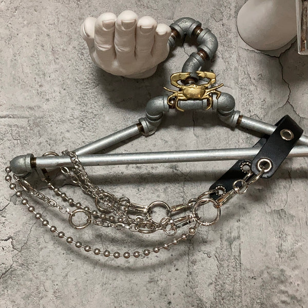 asymmetry silver chain belt