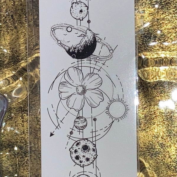 solar system flower planets tattoo sticker