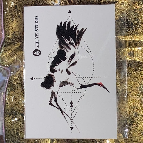 crane tattoo sticker