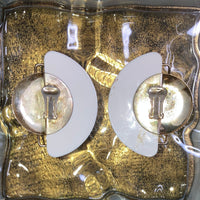 gold metal & plastic geometric earrings