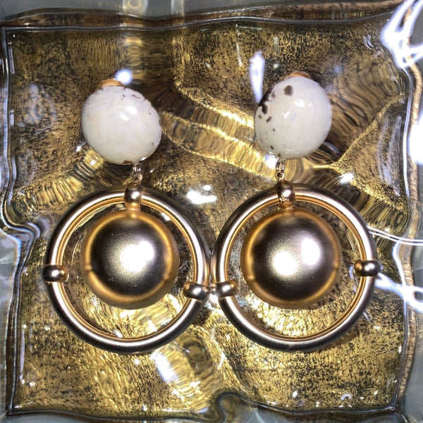 gold geometric hoop earrings
