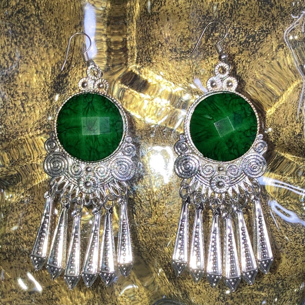 silver vietnam tribal piercings green