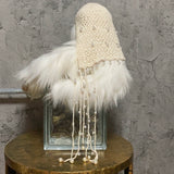 pearl knit headpiece white