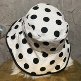 dot pattern reversible bucket hat