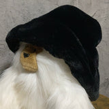 fake fur bucket hat black