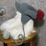 earmuffs pompom knit cap gray red