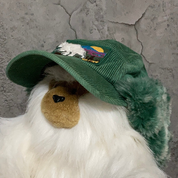 earmuffs corduroy green cap
