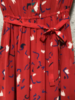 80's pattern red dress