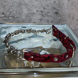 leopard barbed wire choker & bracelet