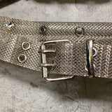silver metal mesh belt